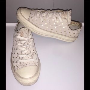 Converse• Golden Polka Dots Size 6